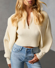 Dreamlight Ribbed Quarter Zip Top And Dolman Cardigan Set