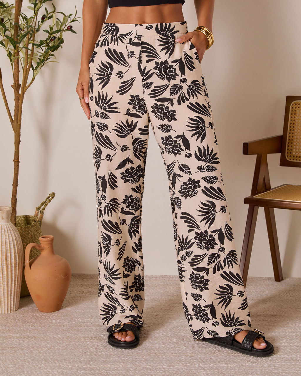 Coastal Bound Tropical Print Pant