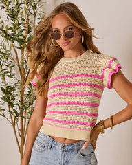 Caydee Striped Ruffle Sweater