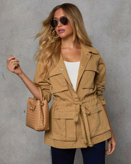 Stay Ready Cinched Waist Utility Jacket
