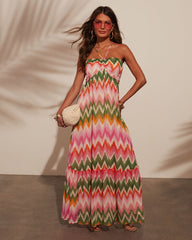 Sunset Tropics Empire Maxi Dress
