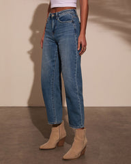 Annalisse Stretch Mid Rise Barrel Jeans