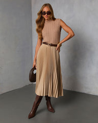 Vionette Pleated Midi Skirt