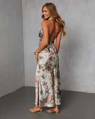 Sunlit Flora Halter Maxi Dress