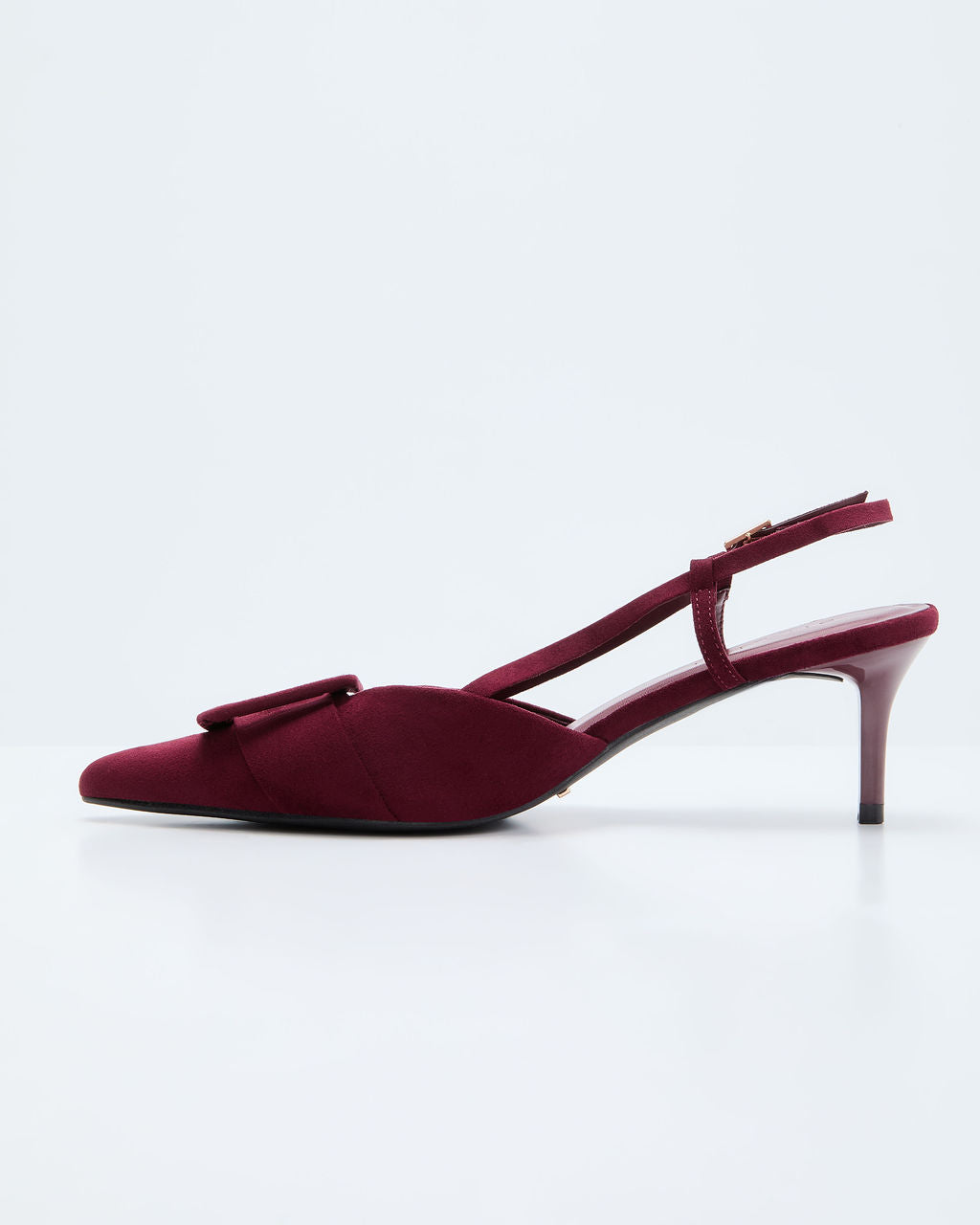 Hazel Lane Buckle Suede Slingback Heels