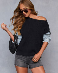 Soft Landing Knit Denim Sleeve Sweater