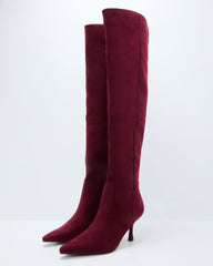 Spiced Garnet Suede Over The Knee Boots