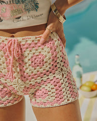 Clio Geometric Crochet Cover Up Shorts