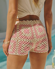 Clio Geometric Crochet Cover Up Shorts