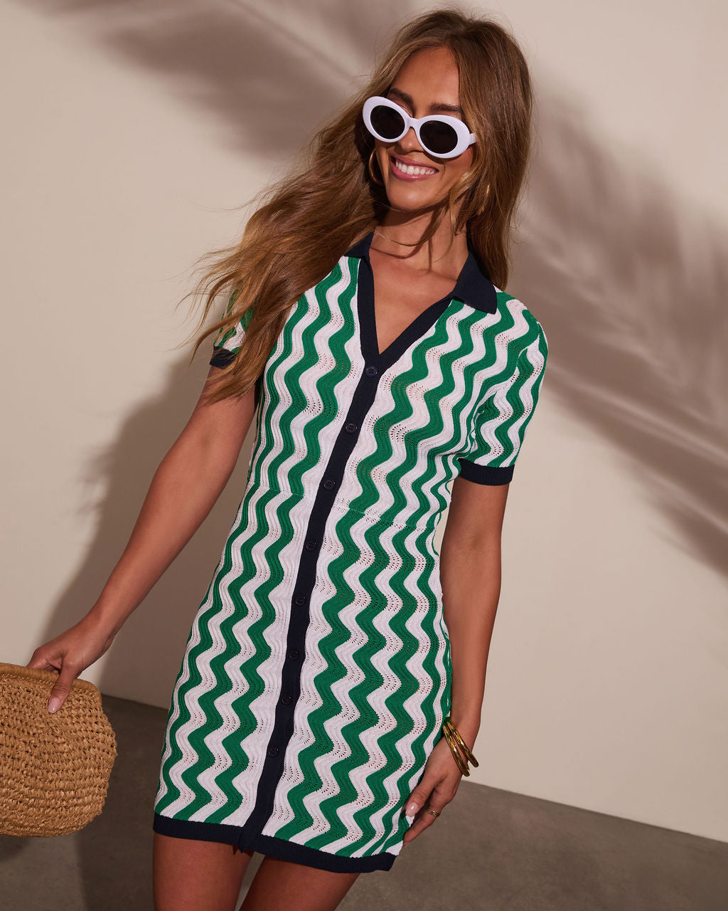 Dakota Wavy Stripe Mini Dress