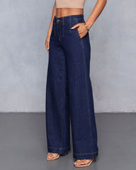 Soft Echo Stretch High Rise Wide Leg  Jeans
