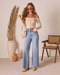 Soft Focus Off The Shoulder Knit Top