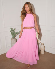 Lizbette Plisse Maxi Skirt