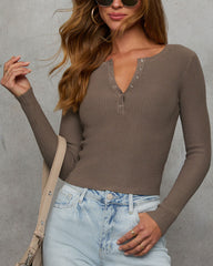 Jenza Ribbed Henley Top