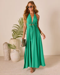 Leilanie Halter Cut Out Maxi Dress