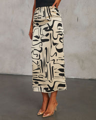 Romantic Match Printed Midi Skirt