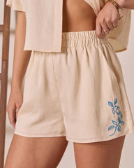 Drinks On Me Embroidered Shorts