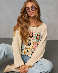 Melenia Abstract Crochet Sweater