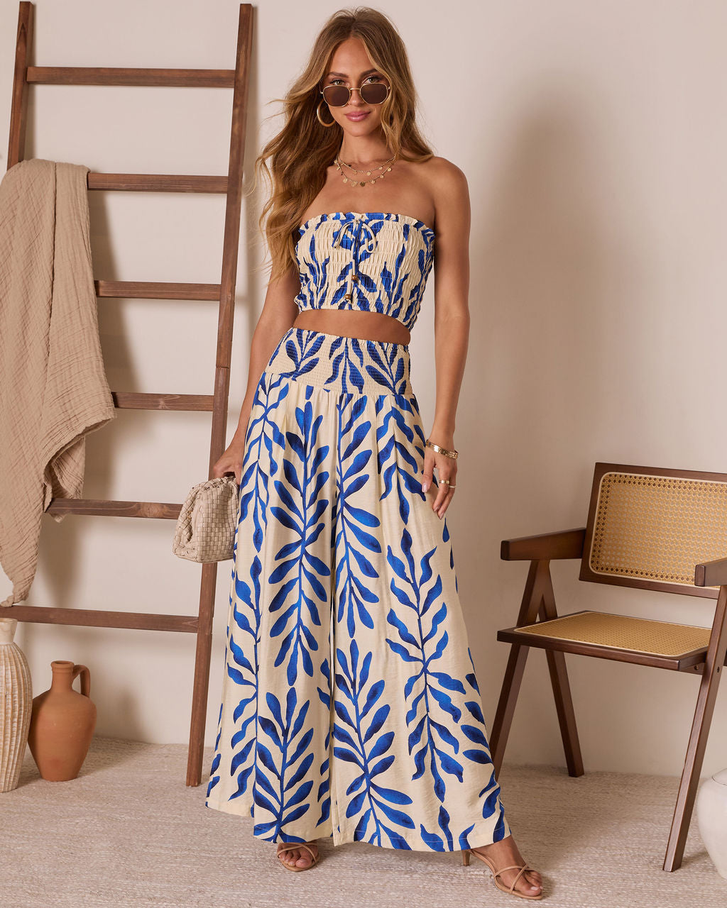 Reynah Tropical Smocked Top
