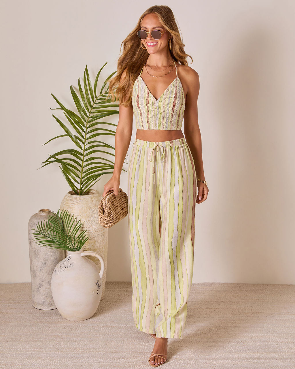 Meila Drawstring Wide Leg Pants
