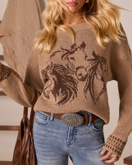 Stable Standard Horse Motif Sweater