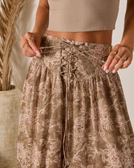 Moonlit Bloom Lace Up Maxi Skirt