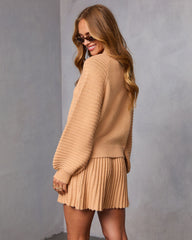 Aura Ribbed Sleeve Crew Neck Sweater