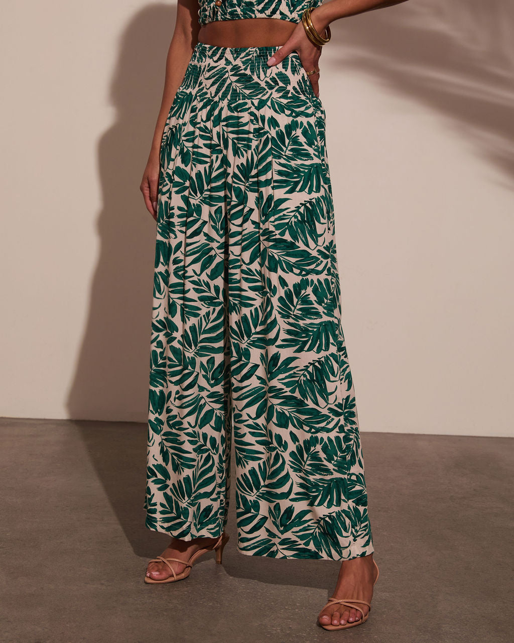 Salena Palm Wide Leg Pants
