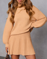 Aura Pleated Knit Mini Skirt