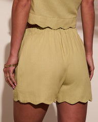 Beverlie Scallop Trim Shorts