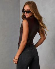 Keep It Together Mock Neck Leather Bodysuit