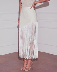 Savinah Fringe Midi Skirt