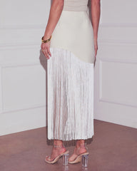 Savinah Fringe Midi Skirt