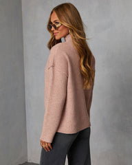 Malia Mock Neck Seamed Sweater