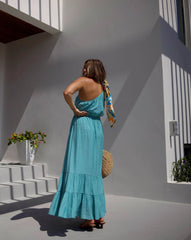 Serene Summer One Shoulder Maxi Dress