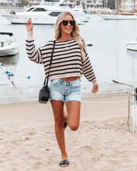 Sidelines Cotton Striped Knit Pullover